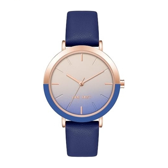 Women's New Strap Watch Gold /Blue - Picture 6 of 6
